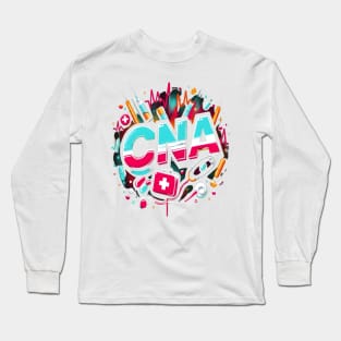 Tie Dye PCA Cute Nurse Day CNA RN Nurse Week Nursing Long Sleeve T-Shirt